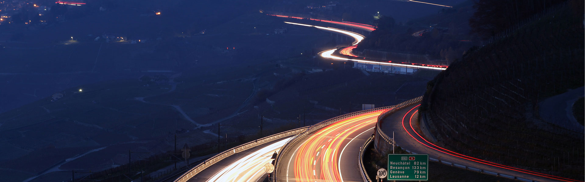 Highway light trails